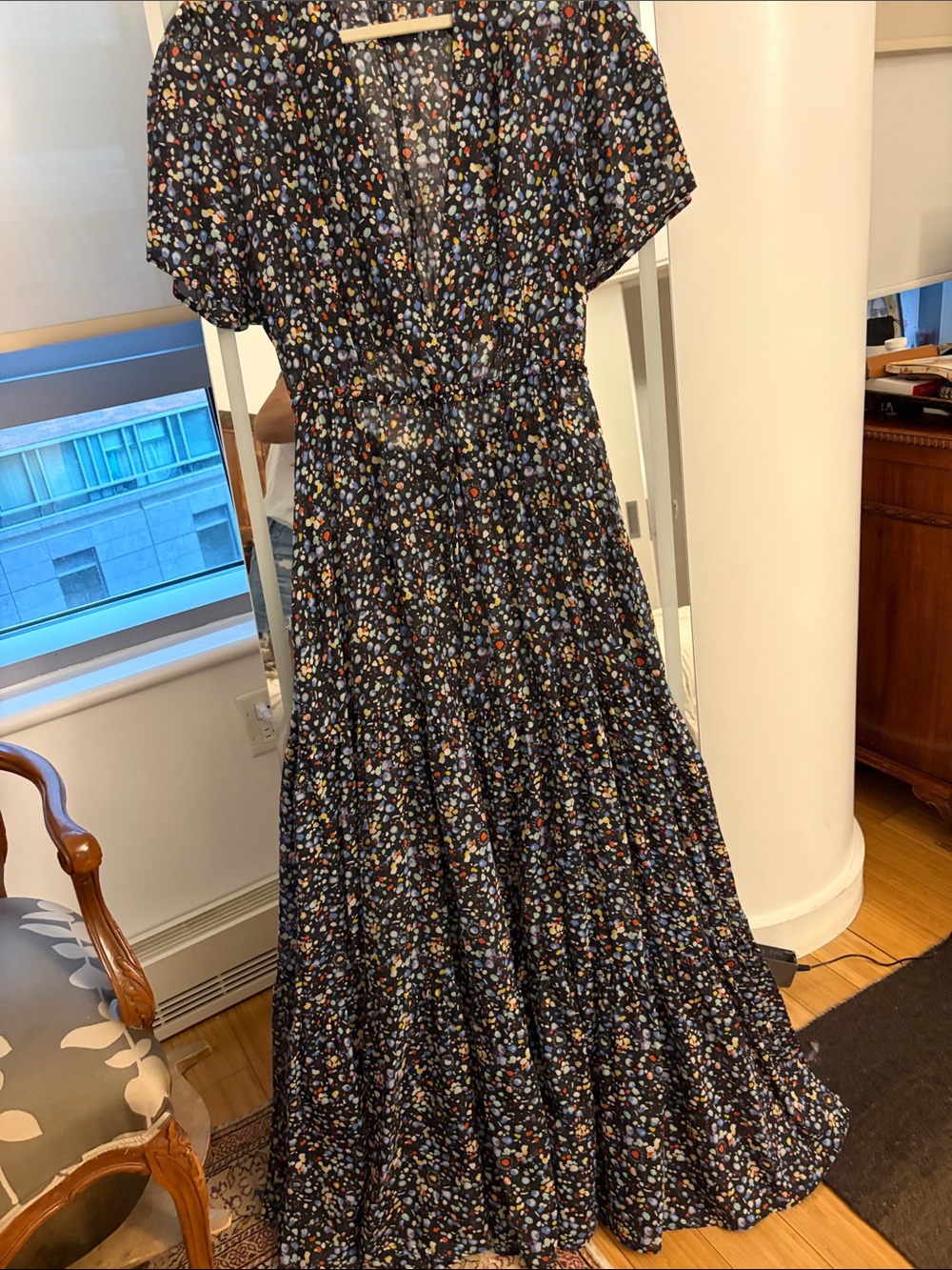 Stella McCartney Floral Dot Tiered Midi Dress - Multicolor Spots - Picture 2 of 6